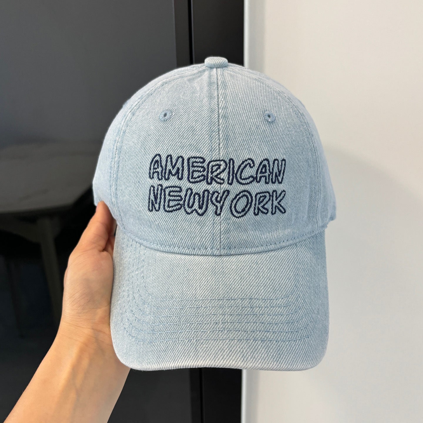 Gorra de béisbol vintage de estilo coreano de mezclilla lavada de American Retro