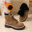 Botines de mujer con cordones de ante y forro polar | Botas cómodas para el invierno