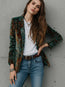 Chaqueta estampada para mujer con forro – Blazer casual de otoño-invierno