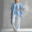 Women's Striped Batwing-Sleeve Loose Linen Two-Piece Set