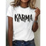 Camiseta de manga corta y cuello redondo con estampado 'KARMA'