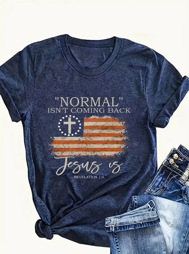 Camiseta sin mangas con la bandera estadounidense - Chaleco casual de cuello redondo para mujer