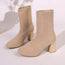 Knitted Round-Toe Sock Boots — High Heel Booties Women