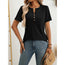 Women’s Notch V‑Neck Short‑Sleeve Tunic Top