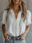 Women’s Lace Puff Sleeve Loose Fit Top