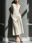 Women's Sleeveless Linen Shirt & Cropped Pants Set – Casual 2-Piece Outfit