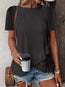 Women’s Casual Solid Color Short Sleeve Crew Neck Top
