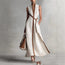 Women's Patchwork Cardigan & Wide Leg Pants Set | Colorblock Linen
