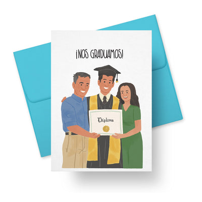 Graduation Card – ¡Nos Graduamos! (Family Graduation Celebration – Boy)