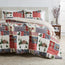 Juego de edredón y fundas de almohada navideños reversibles - Colección Odette Holiday/Lodge