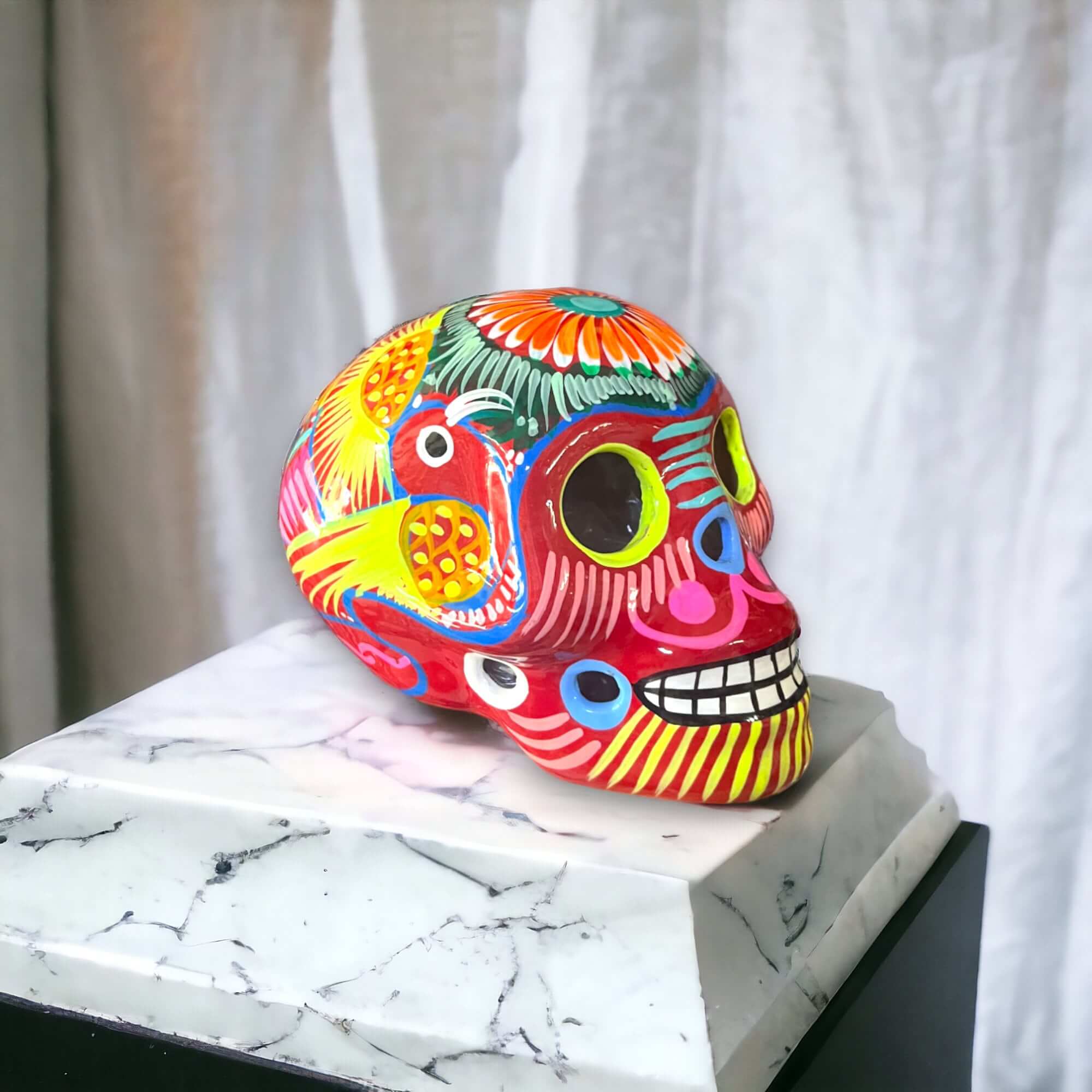 Calavera Guerrero | Arte del Día de Muertos grande pintado a mano