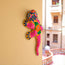 Vibrante Figurilla de Gecko de Guerrero | Arte Popular Mexicano Pintado a Mano