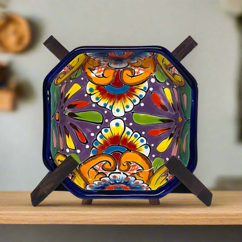 Tazón cuadrado de Talavera de 6.5