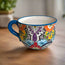Maceta con forma de taza de té Talavera | Maceta de cerámica mexicana pintada a mano