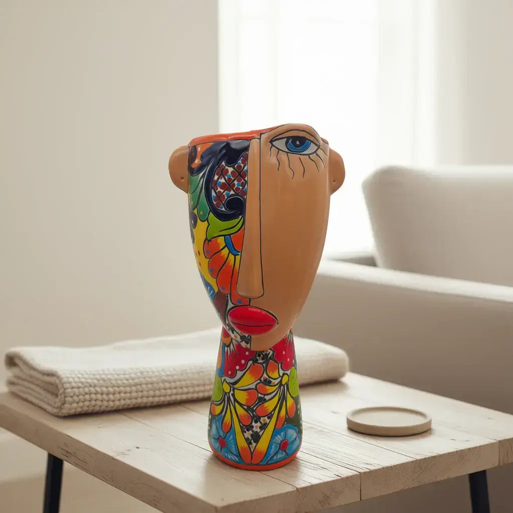 Maceta Dama de Talavera | Arte Popular Mexicano Hecho a Mano