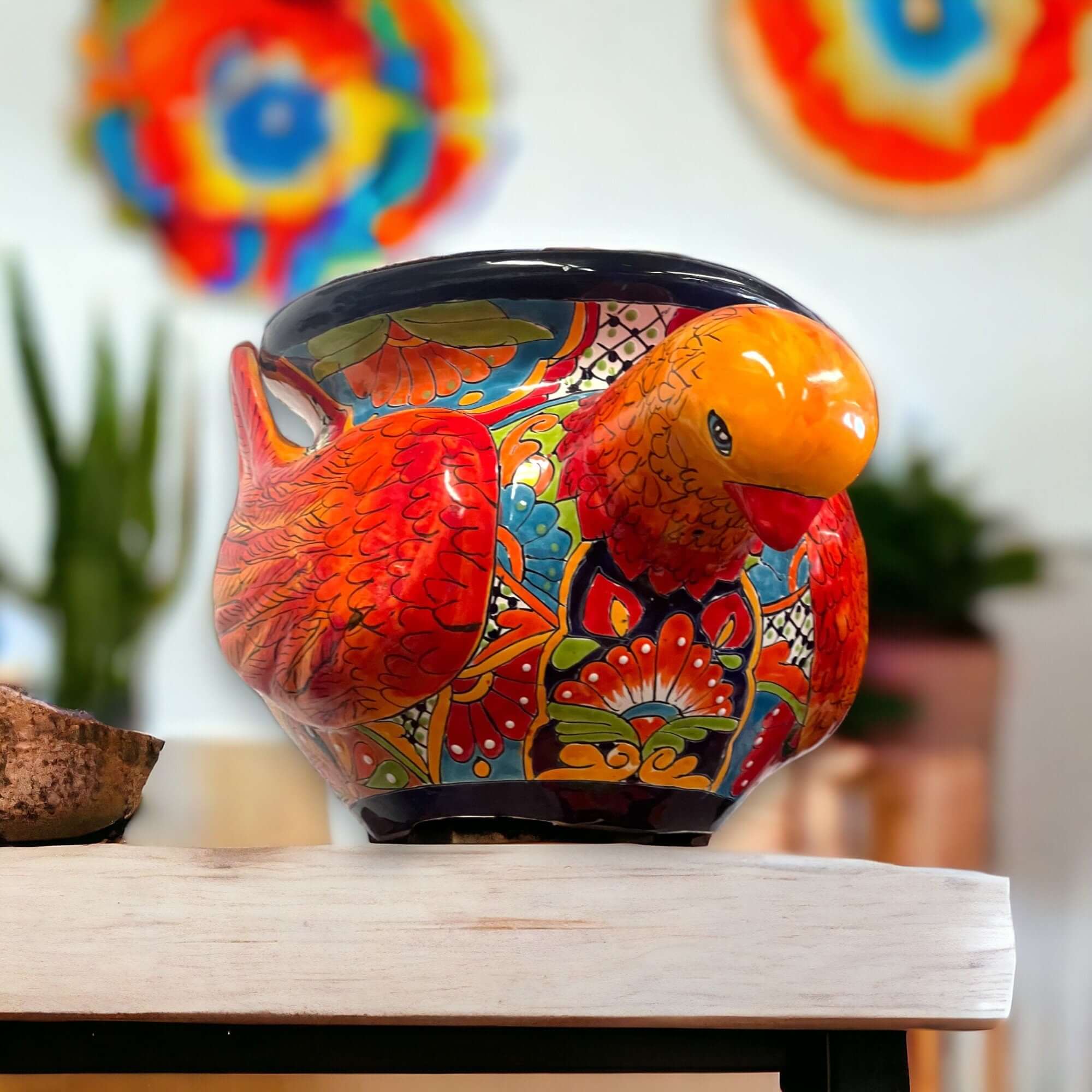 Macetero de paloma Talavera | Cerámica mexicana colorida hecha a mano