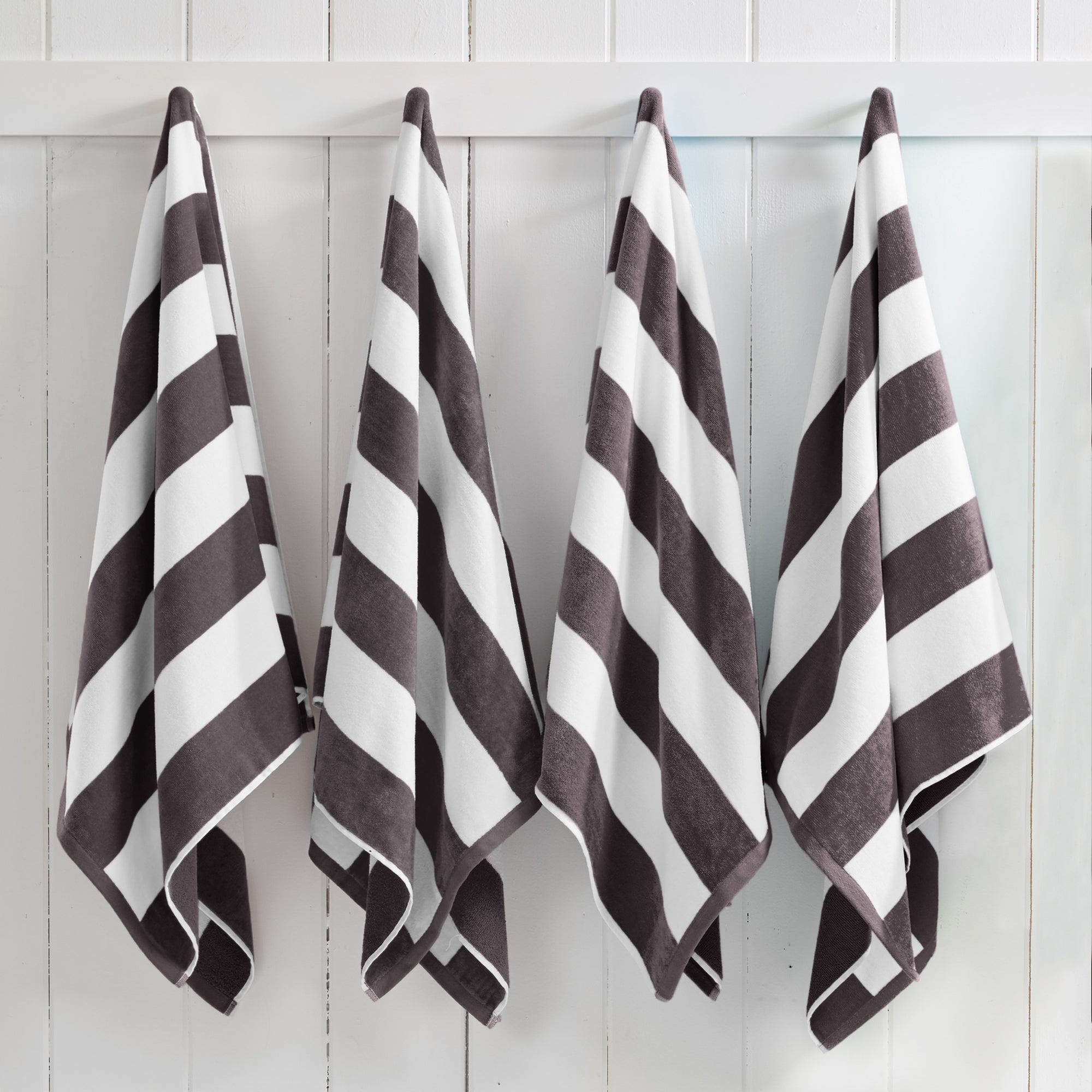 Toalla de playa de velour de algodón a rayas Cabana - Colección Novia