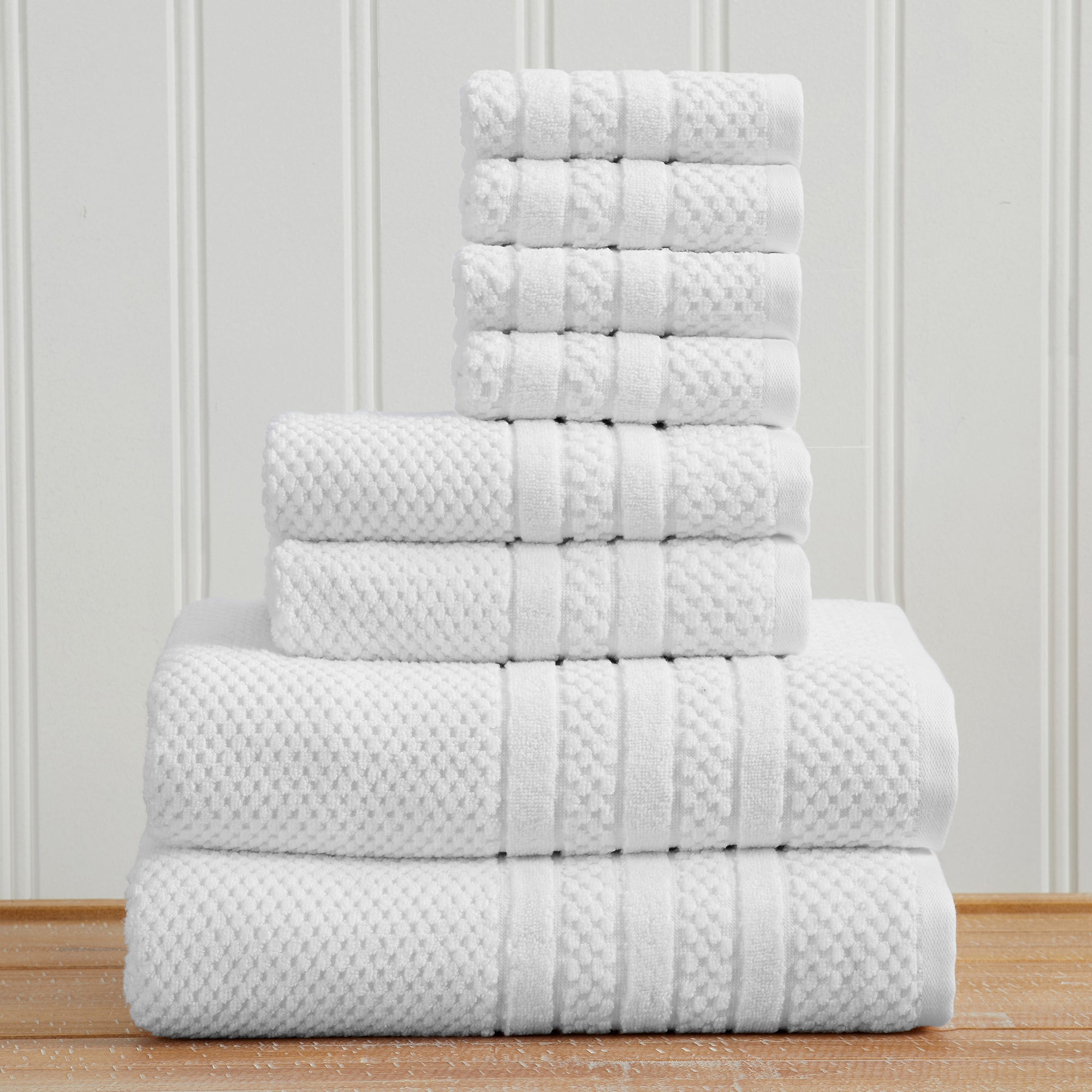 Juego de toallas de baño de jacquard a cuadros 100 % algodón - Colección Giuliana