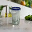 Vaso mexicano de cristal azul | Cristalería de vidrio soplado