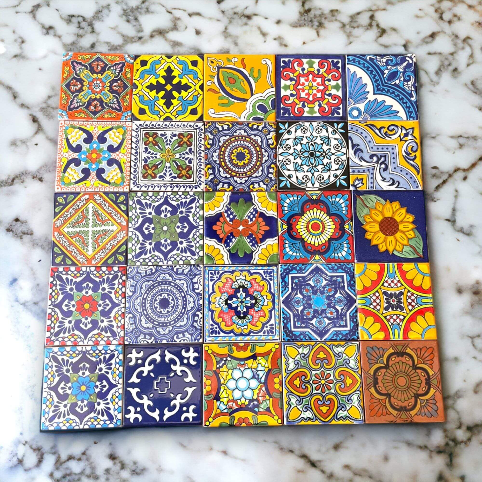 Azulejos de Cerámica Talavera Mexicana de 10 cm | Caja de 90 al por Mayor