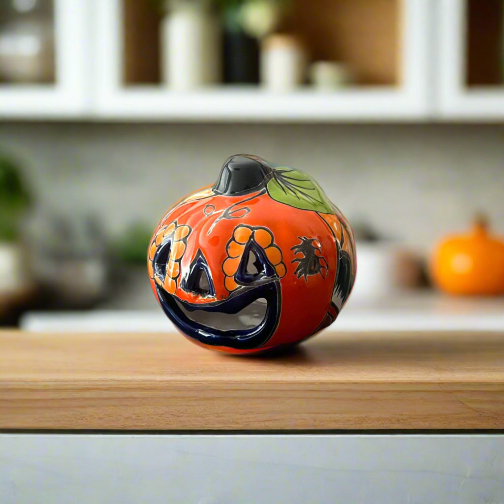 Mini Calabaza de Talavera | Calabaza de Halloween Mexicana Artesanal