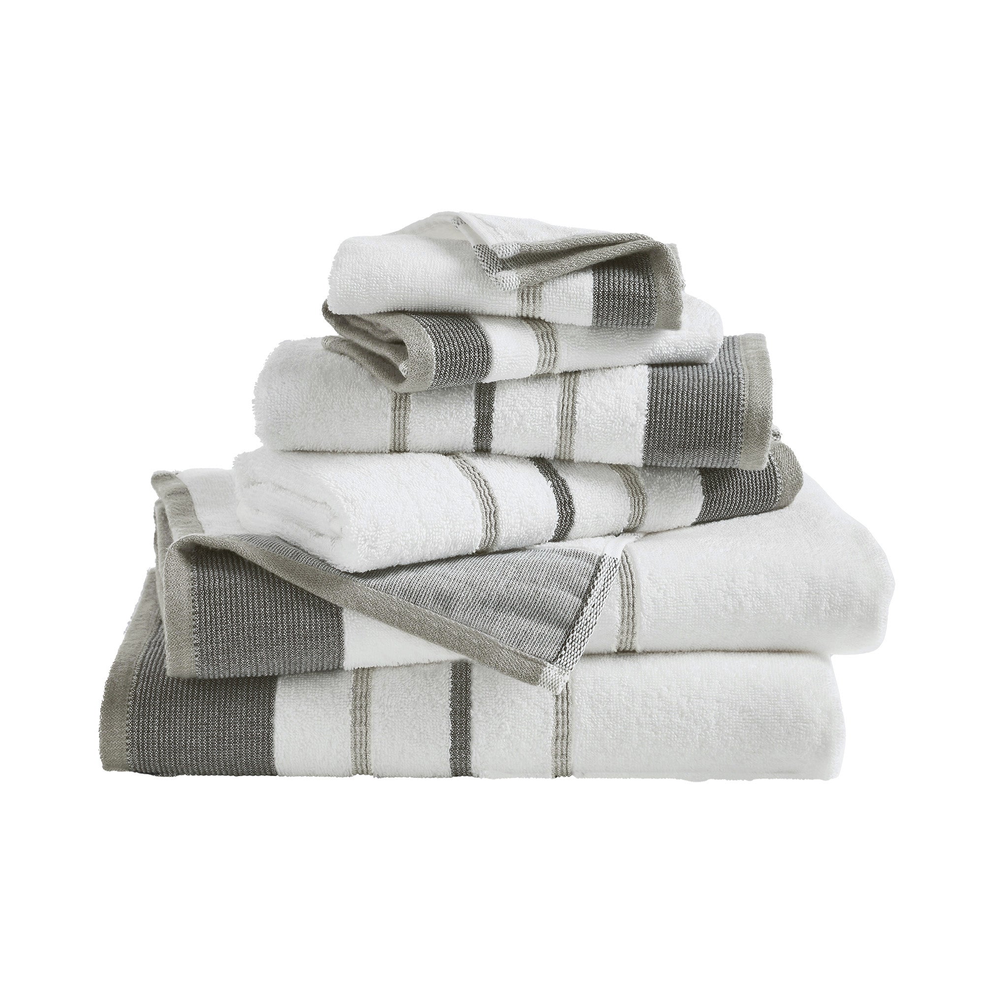 Juego de toallas de baño de algodón a rayas decorativas - Colección Noelle