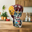 Macetero de calavera Talavera Día de Muertos | Maceta de cerámica de calavera hecha a mano