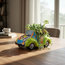 Colorful Hand-Painted Talavera Car Planter | Small Ceramic Car Statue