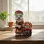 Calavera cocinero de Talavera | Figurilla de chef de 20 cm del Día de Muertos con horno