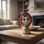 Calavera de Talavera Mujer | Estatuilla del Día de Muertos con Vestido Tradicional